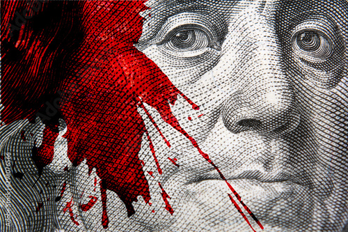 The American banknote closeup photo