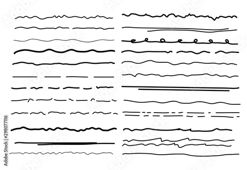 Sketch underlines vector. Handwritten marker line. Vector Illustration