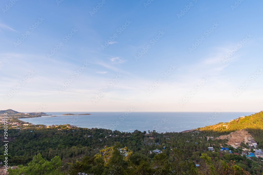 Panorama view over the Gulf of Siam, Koh Samui, Suratthani, Thailand.