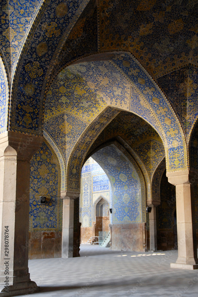 Interior of Ali Qapu palace. Esfahan, Iran.