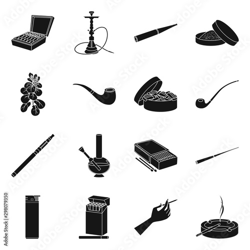 Vector illustration of anti and habit logo. Collection of anti and tobacco vector icon for stock.