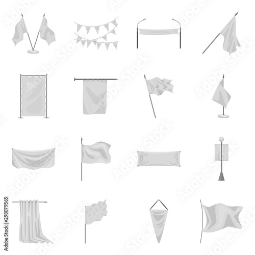 Isolated object of promotional and textile sign. Set of promotional and white vector icon for stock.