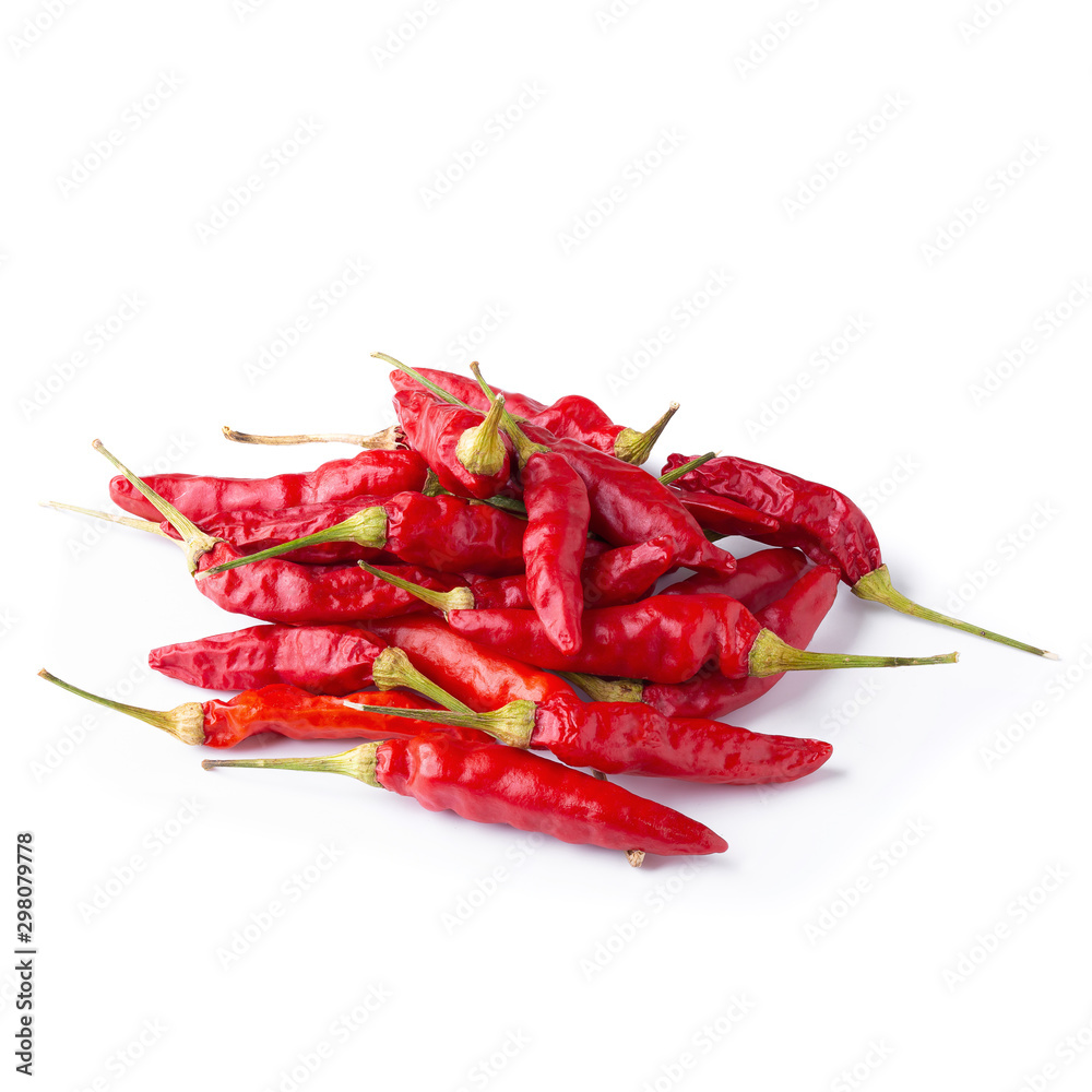 Dried red chili or chilli cayenne pepper isolated on white background Dried red chili or chilli cayenne pepper isolated on white background