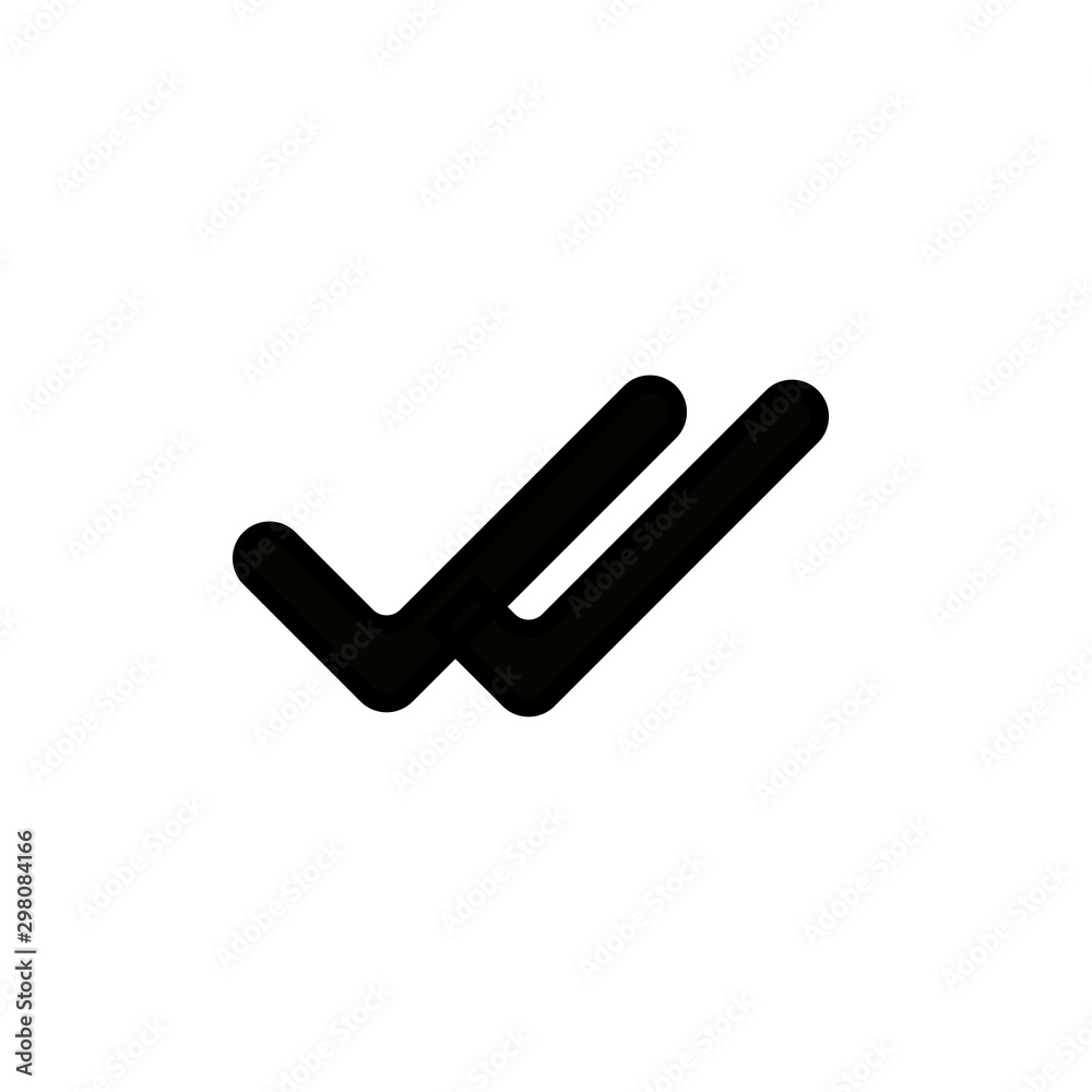 Double check mini line, icon, background and graphic. The icon is black and white, linear flat, vector, pixel perfect, minimal, suitable for web and print. Double check mini line, icon, background and graphic. The icon is black and white, linear flat, vector, pixel perfect, minimal, suitable for web and print.