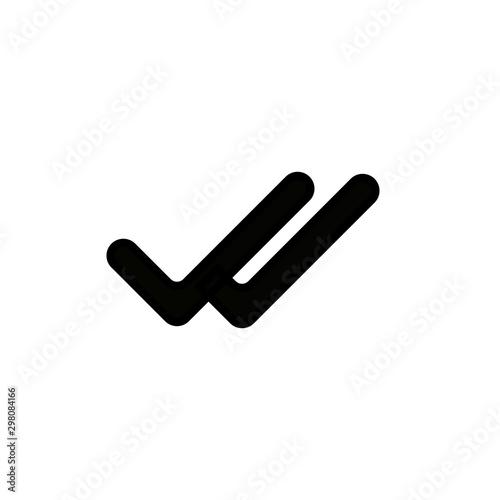 Double check mini line, icon, background and graphic. The icon is black and white, linear flat, vector, pixel perfect, minimal, suitable for web and print.