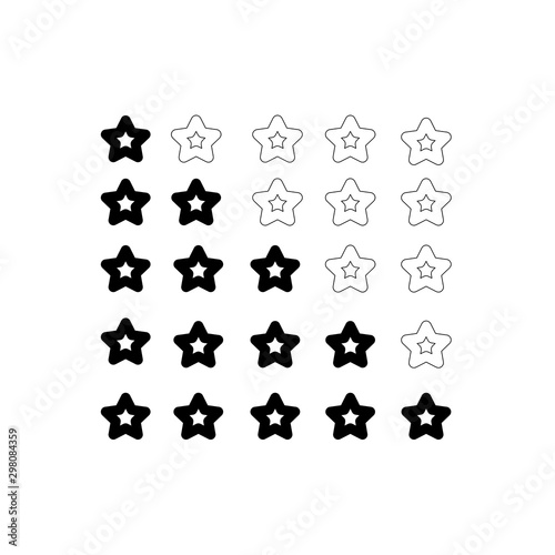 Five stars customer product rating review. Modern flat style vector illustration