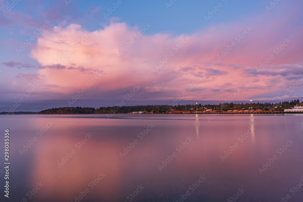 Budd Inlet Pink Sky Sunset, Olympia Washington