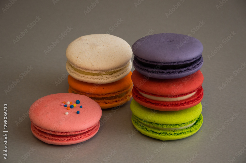 colorful macaroons isolated on white background