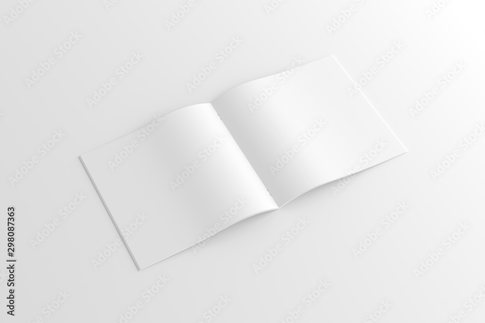 Square Magazine Brochure Blank White Mockup Square Magazine Brochure Blank White Mockup