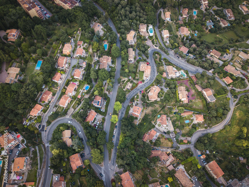 Aerial view of the small town Grasse in the  South of France photo