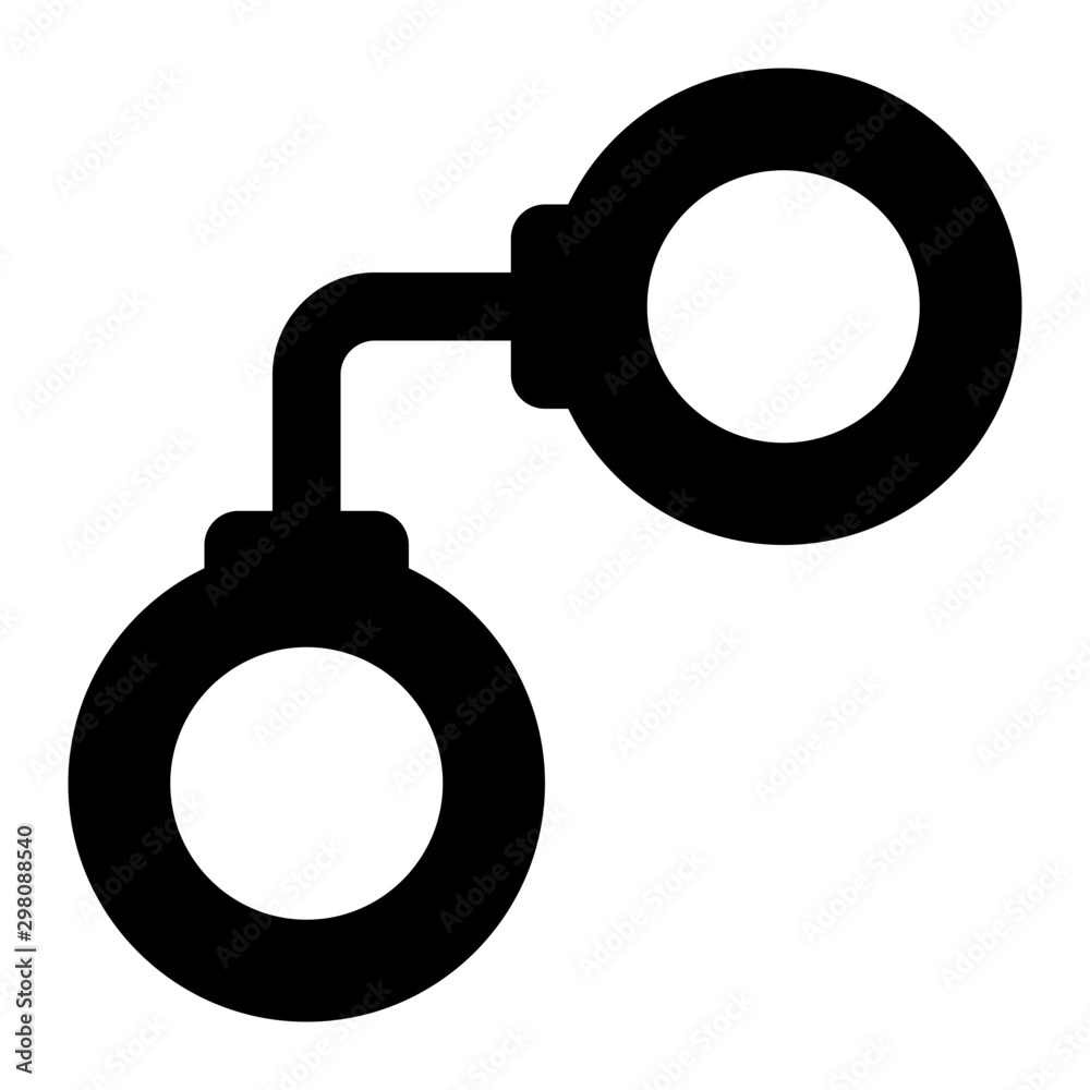 Handcuffs Glyph Icon Vector Handcuffs Glyph Icon Vector