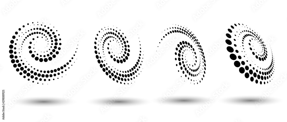 Halftone circle frame, abstract dots logo emblem design element for any ...