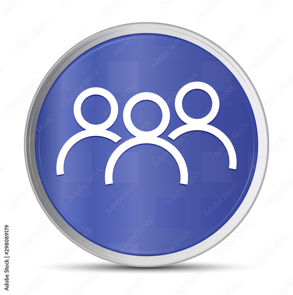 Group icon prime blue round button vector illustration design silver frame push button Group icon prime blue round button vector illustration design silver frame push button