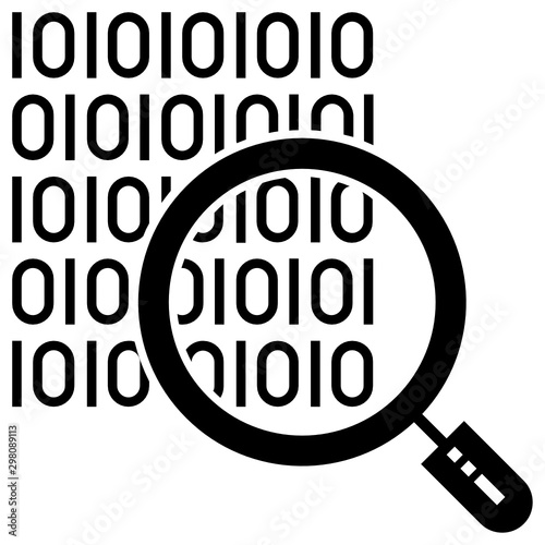Digital Binary Coding Vector  computer processor instructions Icon Design