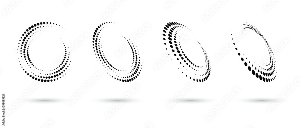 Halftone circle frame, abstract dots logo emblem design element for any ...