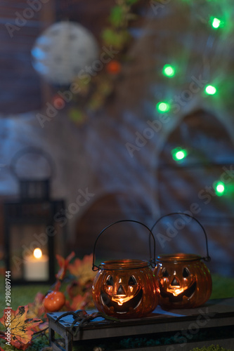 Halloween background  pumpkins