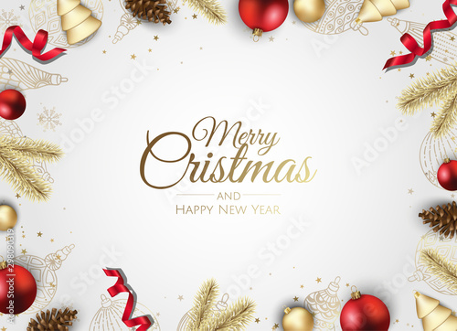 Christmas vector background. Xmas sale, holiday web banner.
