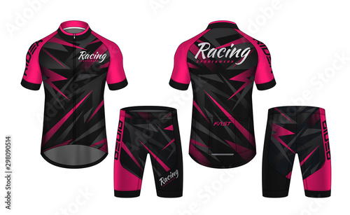 Cycling Jerseys mockup,t-shirt sport design template,uniform for bicycle apparel.