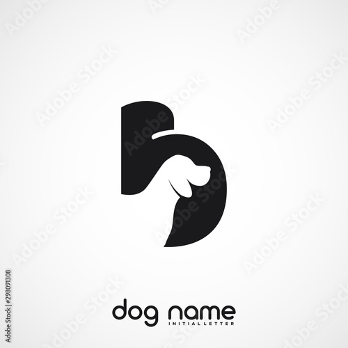Initial Letter B Dog Logo And Icon Name Dog Design Vector.
