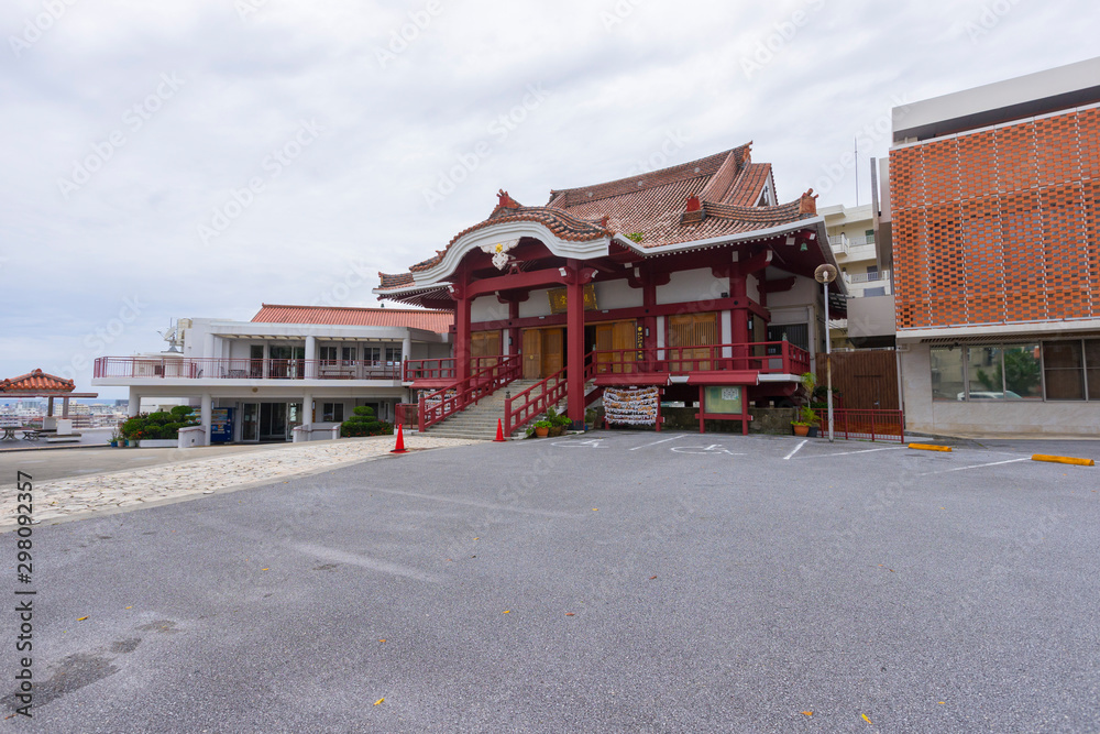 Exterior view of Shuri Kannondo shrine in Okinawa, Japan