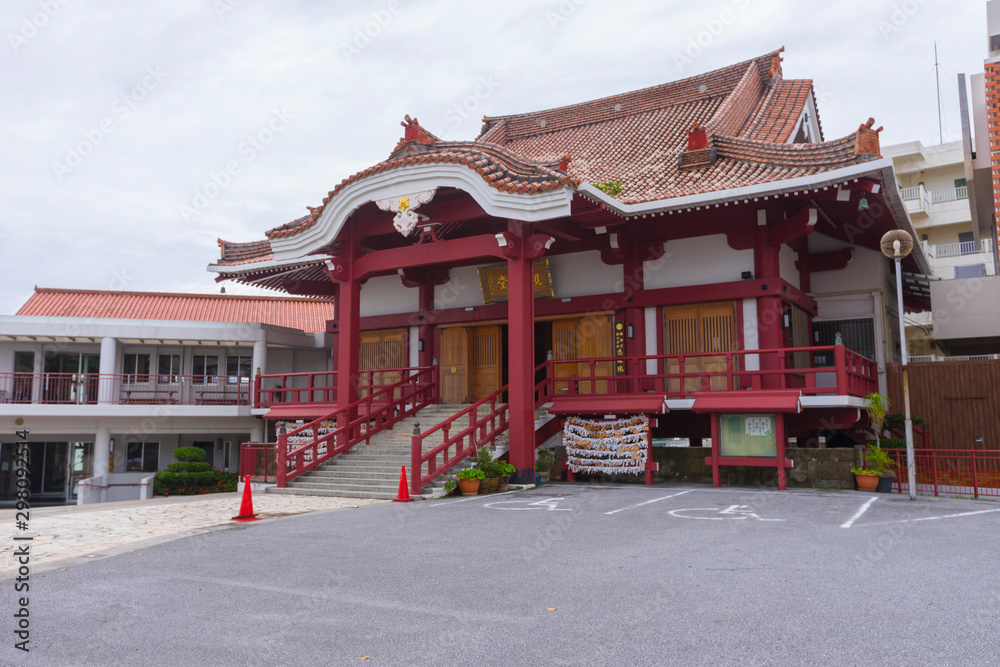 Exterior view of Shuri Kannondo shrine in Okinawa, Japan