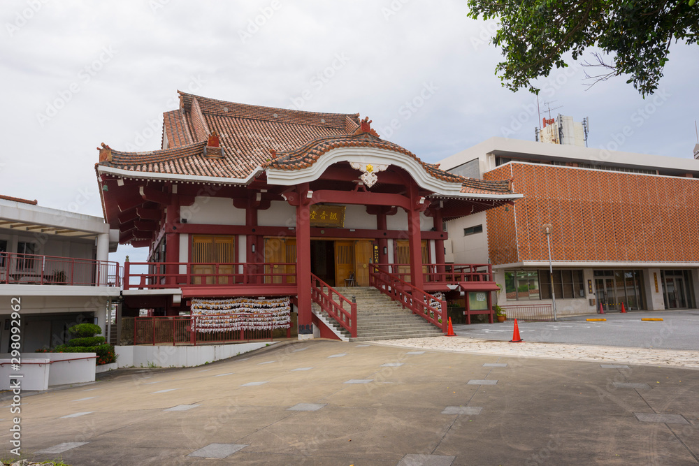 Exterior view of Shuri Kannondo shrine in Okinawa, Japan
