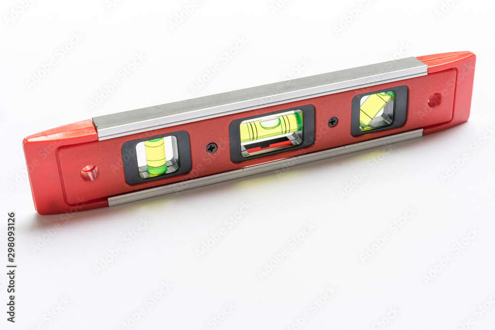 Red level tool isolated on white background. Red level tool isolated on white background.