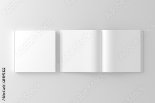 Square Hardcover Book White Blank Mockup