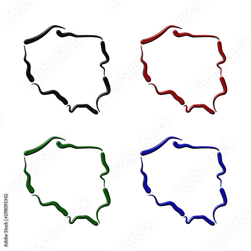 Mapa Polski - kontury