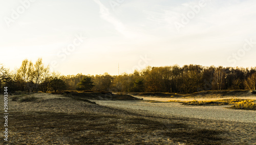 Sonnenuntergang in den Boberger Duenen im Winter photo