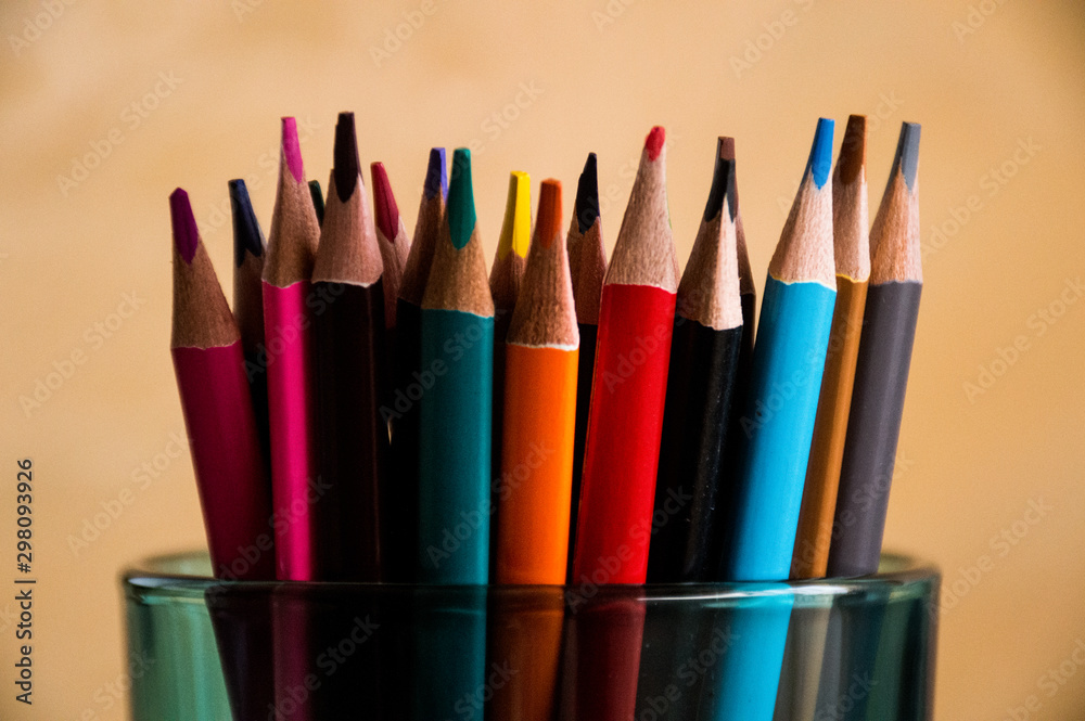 color pencils on white background color pencils on white background