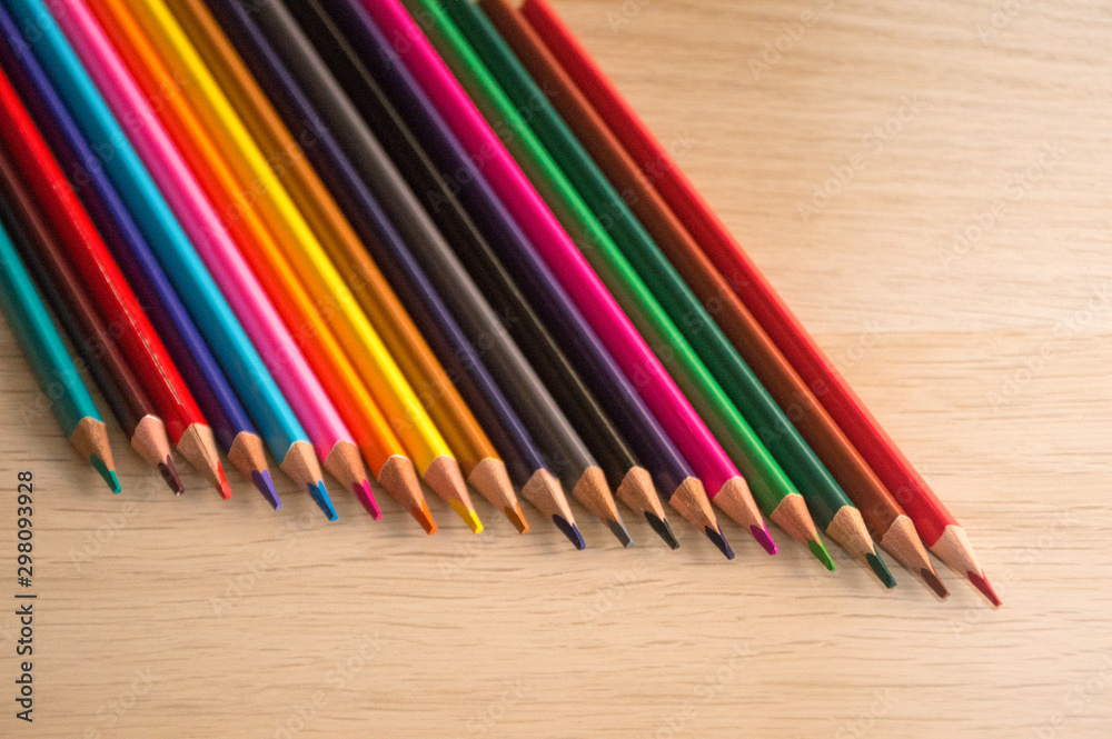 Fototapeta premium color pencils isolated on white background
