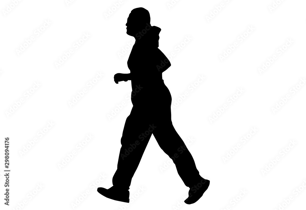 Silhouette this is women run Exercise for Health At area Stadium Outdoors. Silhouette this is women run Exercise for Health At area Stadium Outdoors.