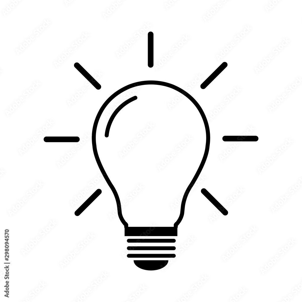 Light bulb icon, logo isolated on white background Light bulb icon, logo isolated on white background
