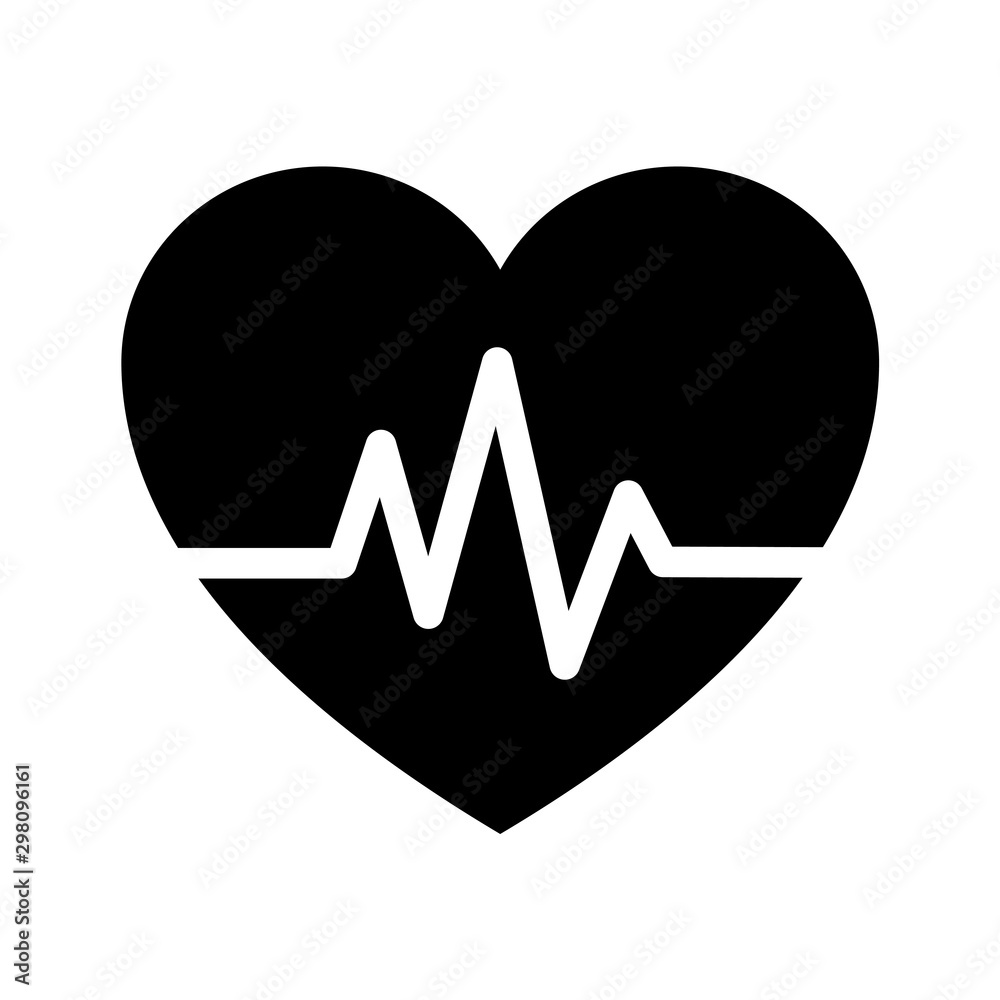 Heart beat icon Stock Vector | Adobe Stock