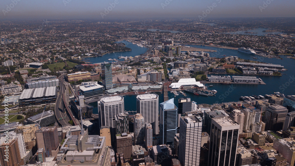 Aerial view of Sydney City Centre during sunny day.