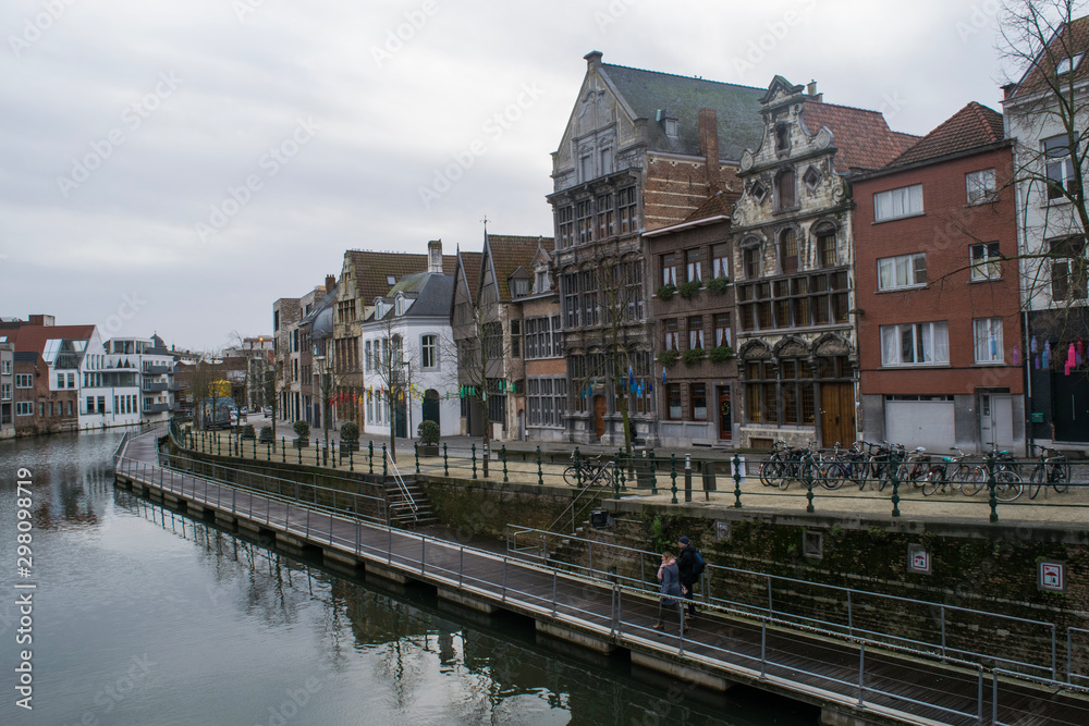 The Zoutwerf along the Dijle River in Mechelen, Belgium