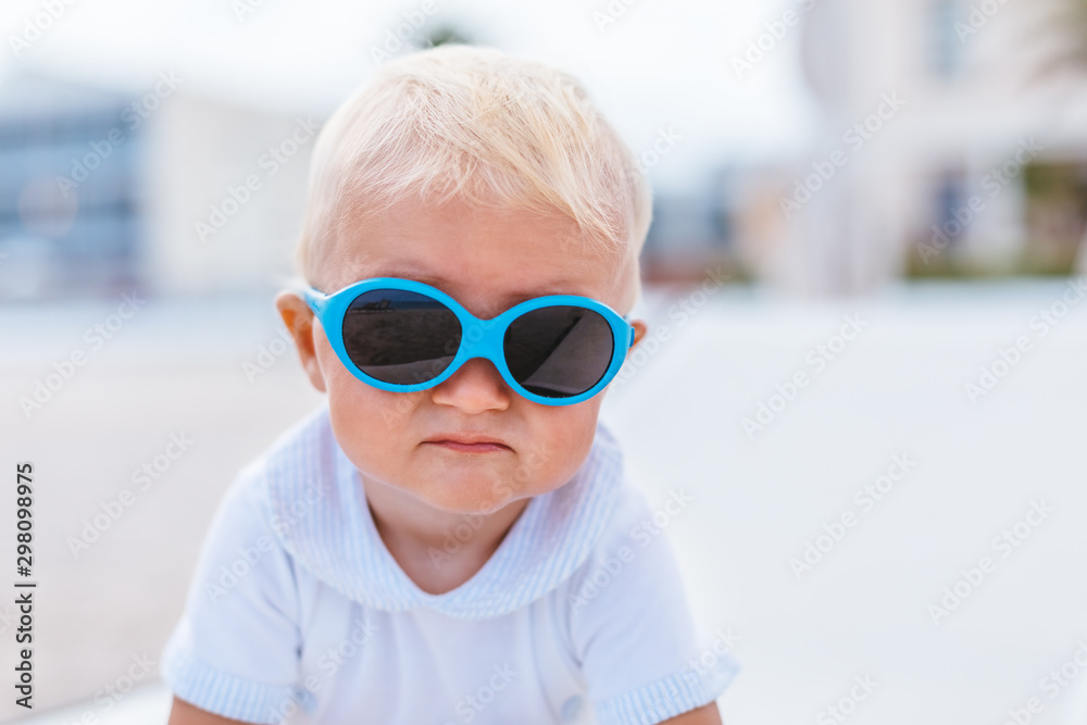 Close up of boy on beach