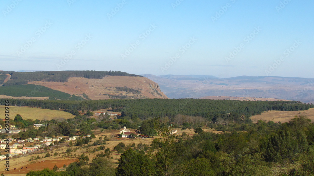 The rural landscape of northern Natal in South Africa.