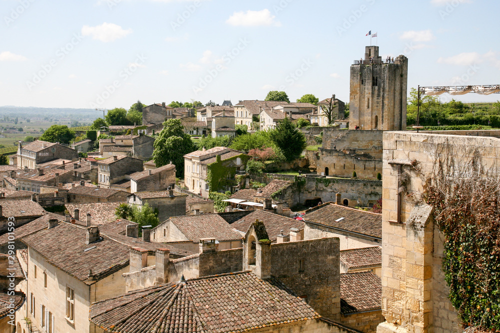 top view of unesco village of Saint-Emilion Bordeaux France