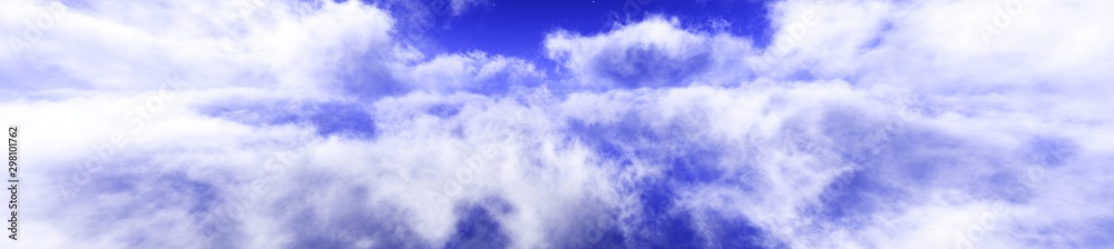 Obraz premium Among the clouds. Beautiful clouds. Sky with clouds view from above, 3D rendering.