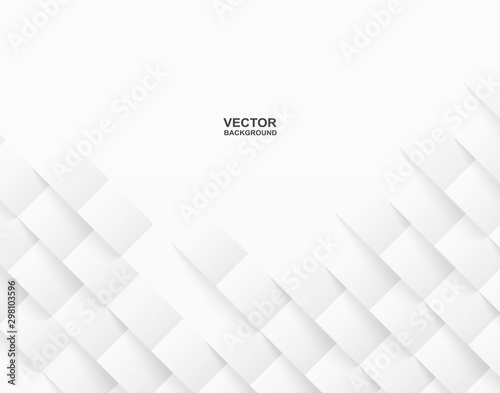 Fototapeta Naklejka Na Ścianę i Meble -  Abstract . geometric square paper white background ,light and shadow . Vector.