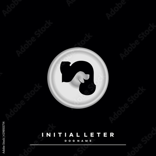 Emblem Initial Letter N Name Dog Logo For Dog Tag Liontin.