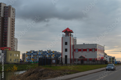 KUDROVO, Leningrad region/  RUSSIA-October 20, 2019: Detachment of the state fire service of Vsevolozhsky district, Leningrad region, 150 fire station photo