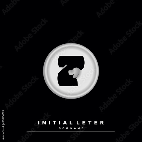 Emblem Initial Letter Z Name Dog Logo For Dog Tag Liontin.