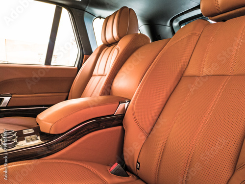 an exotic leather rare seats of a luxury car 