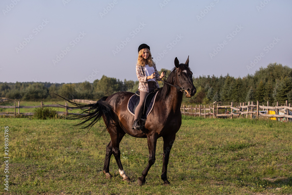 Girl riding a horse, Young girl riding a horse Girl riding a horse, Young girl riding a horse