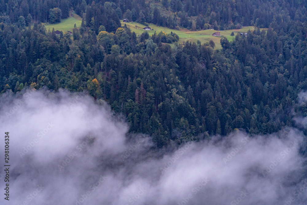 Nebel Regen Berge Montafon