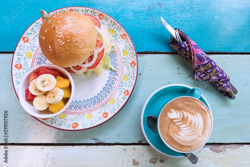 Ovo lacto vegetarian burger photo