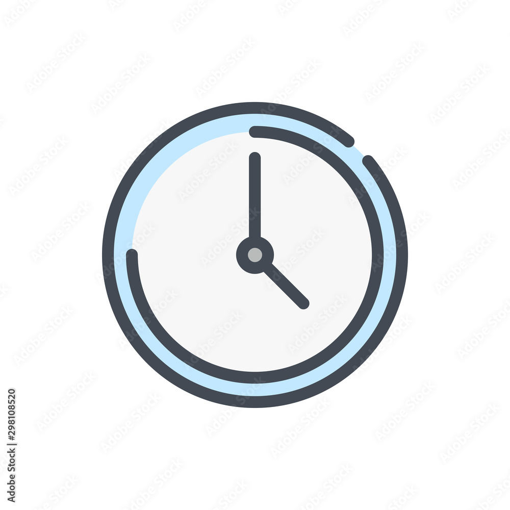 Time and clock color line icon. Watch and time management vector outline colorful sign. Time and clock color line icon. Watch and time management vector outline colorful sign.